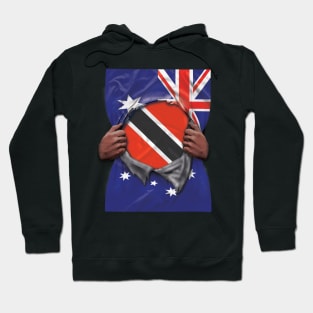 Trinidad And Tobago Flag Australian Flag Ripped - Gift for Trinidadian And Tobagoan From Trinidad And Tobago Hoodie